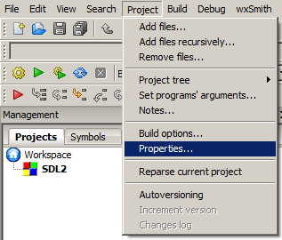 project properties