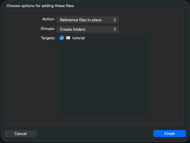 Adding source file